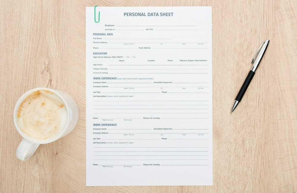 Personal Data Sheet (PDS Form)
