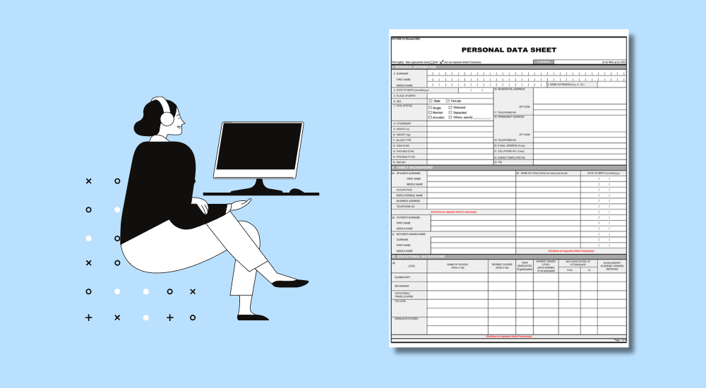 blank personal data sheet template